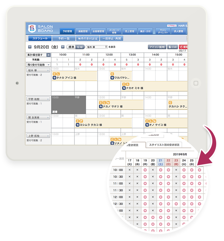 ボード pc サロン 【美容室・サロンのネット予約システム】サロンボードとの相互連携は当社だけ！